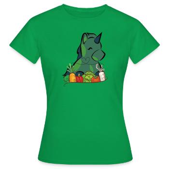 Veggie Einhorn - Frauen T-Shirt - Kelly Green - Vorne - AI Model Female 172 dark (172cm)