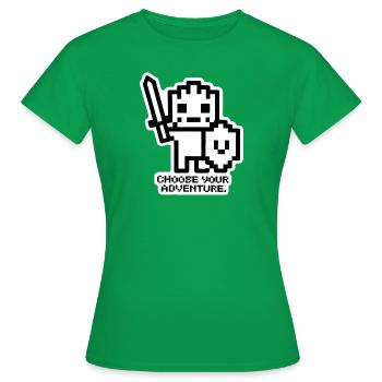 Pixel Knight – Choisissez votre aventure | Jeux rétro - T-shirt Femme - vert - Devant - AI Model Female 172 dark (172cm)