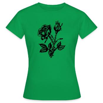 Rose Blume - Frauen T-Shirt - Kelly Green - Vorne - AI Model Female 172 dark (172cm)