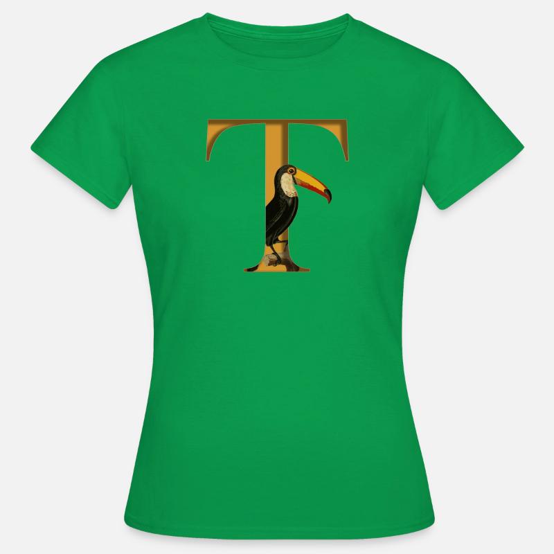 Letter T, Toucan - Women's T-Shirt - kelly green