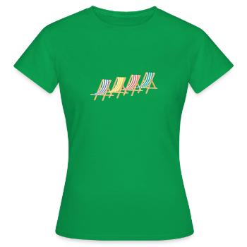 Liegestühle schräg - Frauen T-Shirt - Kelly Green - Vorne - AI Model Female 172 dark (172cm)