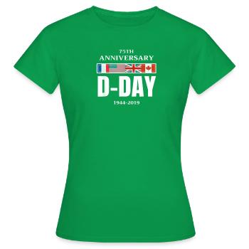 D-Day Normandie Landung 75. Jahrestag - Frauen T-Shirt - Kelly Green - Vorne - AI Model Female 172 dark (172cm)
