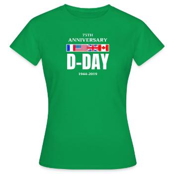 D-Day Normandie Landung 75. Jahrestag Männer Frauen - Frauen T-Shirt - Kelly Green - Vorne - AI Model Female 172 dark (172cm)