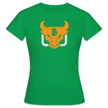 Bitcoin Bull - T-shirt Femme - vert - Devant - AI Model Female 172 dark (172cm)