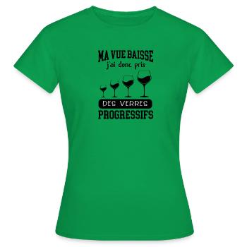 Cadeau humour myope apéro - T-shirt Femme - vert - Devant - AI Model Female 172 dark (172cm)