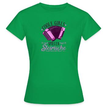 Coole Girls Spielen Steirische Harmonika Quetschn - Frauen T-Shirt - Kelly Green - Vorne - AI Model Female 172 dark (172cm)