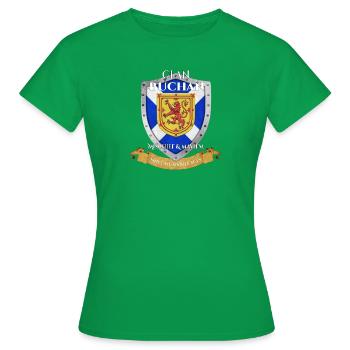 Buchan Scottish Family Clan Schottland Schild - Frauen T-Shirt - Kelly Green - Vorne - AI Model Female 172 dark (172cm)