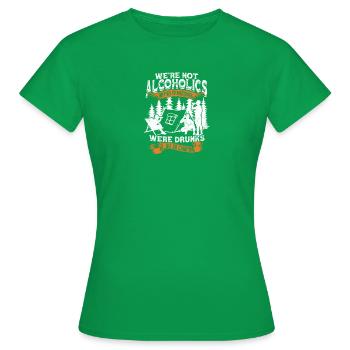 Wir sind keine Alkoholiker Sie gehen zu Meetings Wir sind - Frauen T-Shirt - Kelly Green - Vorne - AI Model Female 172 dark (172cm)