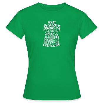 Ce qui te fait peur m’excite - la mort - T-shirt Femme - vert - Devant - AI Model Female 172 dark (172cm)