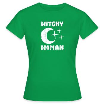 Hexenfrau - Hexerei - Frauen T-Shirt - Kelly Green - Vorne - AI Model Female 172 dark (172cm)