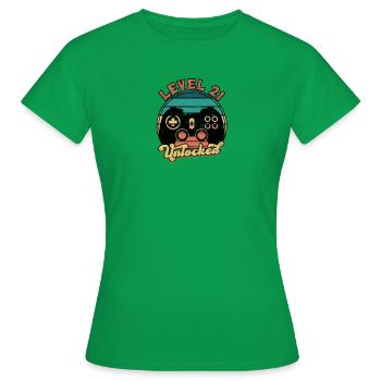 Niveau 21 Déverrouillé - contrôleur - T-shirt Femme - vert - Devant - AI Model Female 172 dark (172cm)