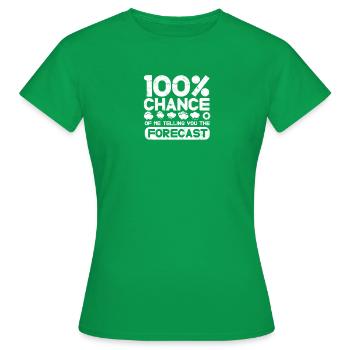 100% Chance, dass ich Ihnen die Prognose mitgebe - - Frauen T-Shirt - Kelly Green - Vorne - AI Model Female 172 dark (172cm)