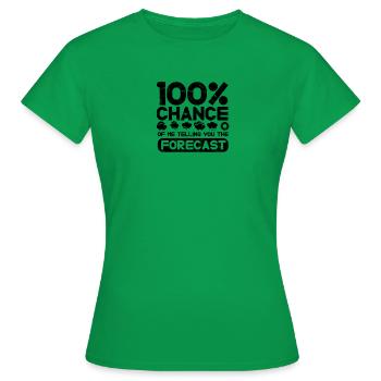 100% Chance, dass ich Ihnen die Prognose mitgebe - - Frauen T-Shirt - Kelly Green - Vorne - AI Model Female 172 dark (172cm)