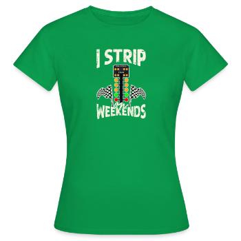 Je me déshabille le week-end - piste de course - T-shirt Femme - vert - Devant - AI Model Female 172 dark (172cm)