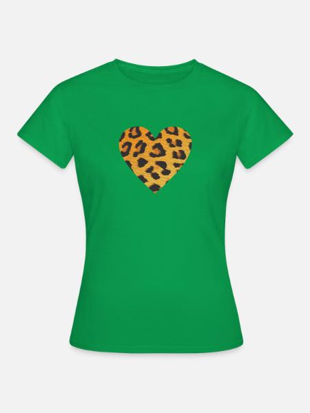 Herz Leopard Print - Frauen T-Shirt - Kelly Green
