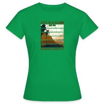 La vie est une ascension, mais la récompense en vaut la peine - - T-shirt Femme - vert - Devant - AI Model Female 172 dark (172cm)