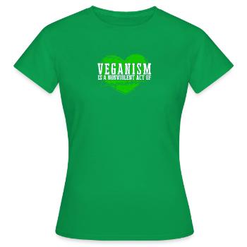 Le véganisme est un acte de compassion non-violent - Vegan - T-shirt Femme - vert - Devant - AI Model Female 172 dark (172cm)