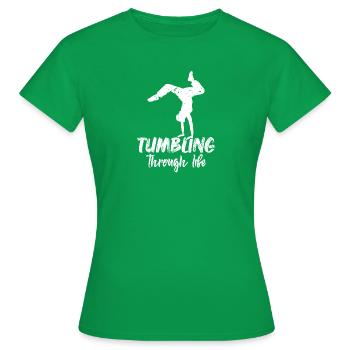 Tumbling through life - Acrobaties - T-shirt Femme - vert - Devant - AI Model Female 172 dark (172cm)