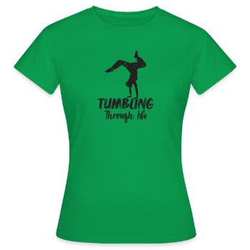 Tumbling through life - Acrobaties - T-shirt Femme - vert - Devant - AI Model Female 172 dark (172cm)