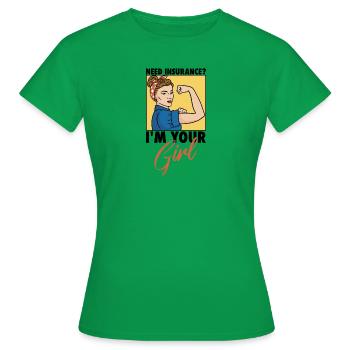Agent d’assurance Évaluateur Courtier d’assurance - T-shirt Femme - vert - Devant - AI Model Female 172 dark (172cm)
