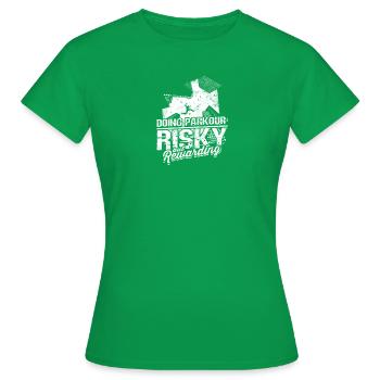 Doing Parkour: Risky but Rewarding - Parkour - Women's T-Shirt - kelly green - Front - AI Model Female 172 dark (172cm)