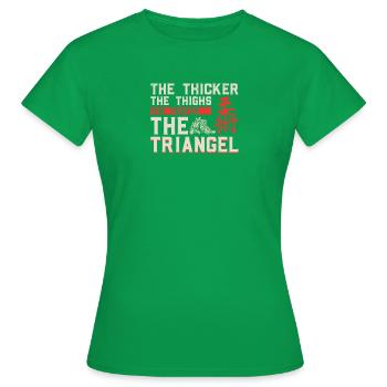 The Thicker Thighs Tighter Tri | BrazilianJiuJitsu - Women's T-Shirt - kelly green - Front - AI Model Female 172 dark (172cm)