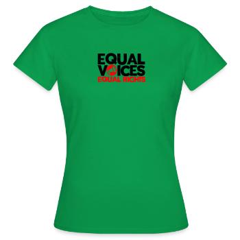 Equal Voices, Equal Rights - Equality - Women's T-Shirt - kelly green - Front - AI Model Female 172 dark (172cm)