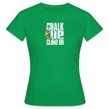 Craie et escalade - Bloc - T-shirt Femme - vert - Devant - AI Model Female 172 dark (172cm)