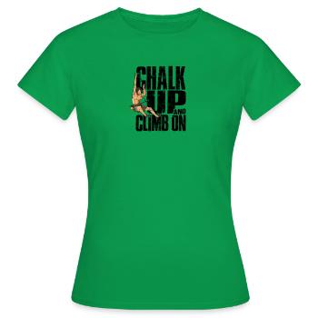Craie et escalade - Bloc - T-shirt Femme - vert - Devant - AI Model Female 172 dark (172cm)