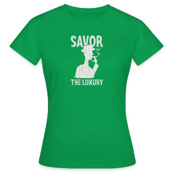 Savourez le luxe - Cigare - T-shirt Femme - vert - Devant - AI Model Female 172 dark (172cm)