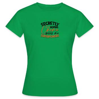 J’espère secrètement que la chimio me donne des super-pouvoirs - - T-shirt Femme - vert - Devant - AI Model Female 172 dark (172cm)