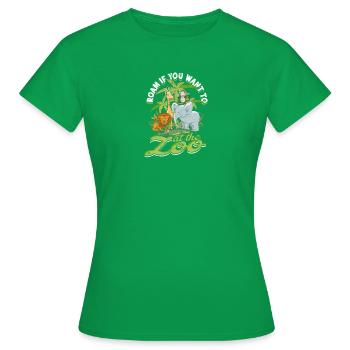 Streifen Sie, wenn Sie wollen, im Zoo - Zoo - Frauen T-Shirt - Kelly Green - Vorne - AI Model Female 172 dark (172cm)