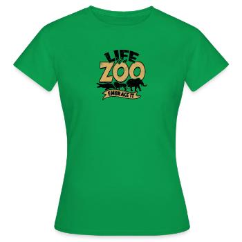 Das Leben ist ein Zoo, nimm es an - Zoo - Frauen T-Shirt - Kelly Green - Vorne - AI Model Female 172 dark (172cm)