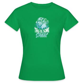 Das ist ein Buh-Blatt - geisterhaft - Frauen T-Shirt - Kelly Green - Vorne - AI Model Female 172 dark (172cm)