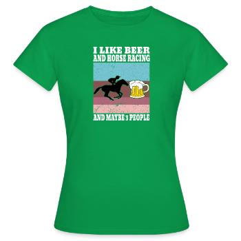 J’aime la bière et les courses de chevaux et peut-être - T-shirt Femme - vert - Devant - AI Model Female 172 dark (172cm)