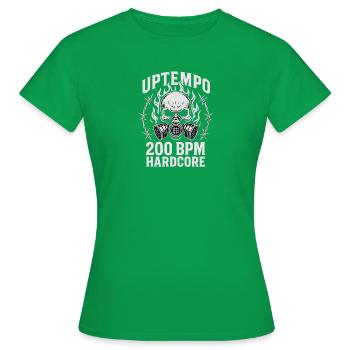 Uptempo 200 BPM Hardcore Shirt – Rave - Frauen T-Shirt - Kelly Green - Vorne - AI Model Female 172 dark (172cm)