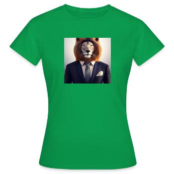 The Business Lion: Bold, Powerful, and Confident - Frauen T-Shirt - Kelly Green - Vorne - AI Model Female 172 dark (172cm)