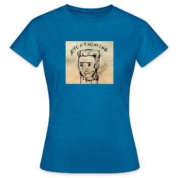 Übermäßiges Nachdenken - Frauen T-Shirt - Antikblaues Saphir meliert - Vorne - AI Model Female 172 dark (172cm)