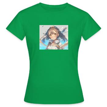 Anime explorer - Women's T-Shirt - kelly green - Front - AI Model Female 172 dark (172cm)