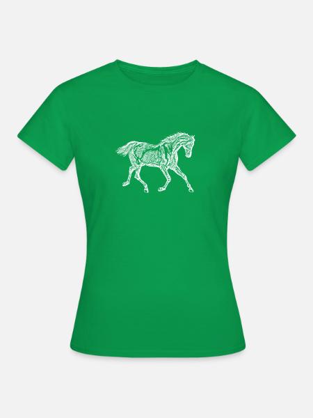Pferd weiß - Frauen T-Shirt - Kelly Green