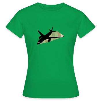Airplane Aviation Airplane - Women's T-Shirt - kelly green - Front - AI Model Female 172 dark (172cm)