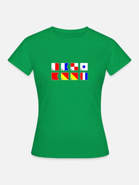 Hausboot im Flaggenalphabet - Frauen T-Shirt - Kelly Green