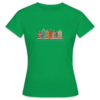 view of amsterdam, typical dutch houses, holland - Women's T-Shirt - kelly green - Front - AI Model Female 172 dark (172cm)