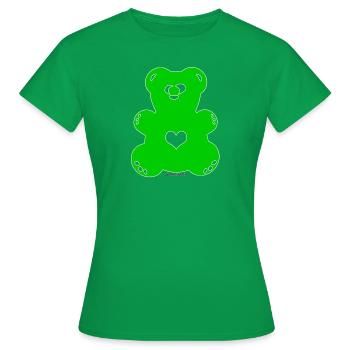 Bärenlust - squinting bear in green (color 18) - Women's T-Shirt - kelly green - Front - AI Model Female 172 dark (172cm)