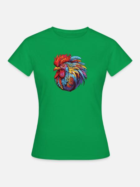 Hahn Porträt - Frauen T-Shirt - Kelly Green