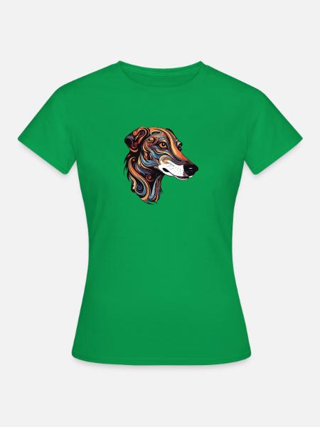 Greyhound Hund Portrait - Frauen T-Shirt - Kelly Green