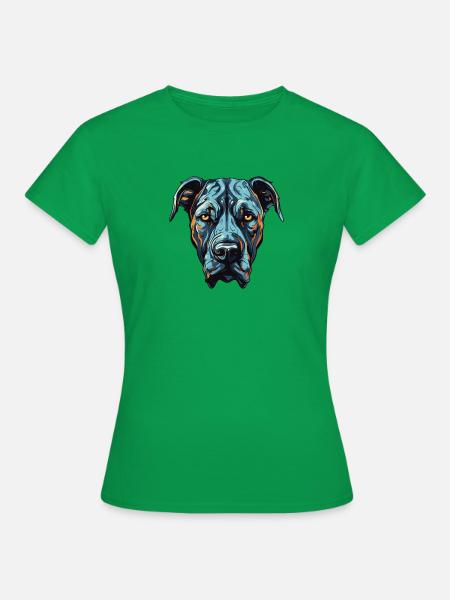 Great Dane Hund Portrait - Frauen T-Shirt - Kelly Green