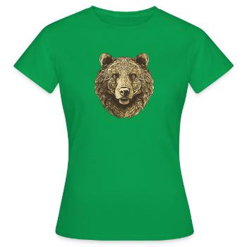 Portrait d’ours - T-shirt Femme - vert - Devant - AI Model Female 172 dark (172cm)