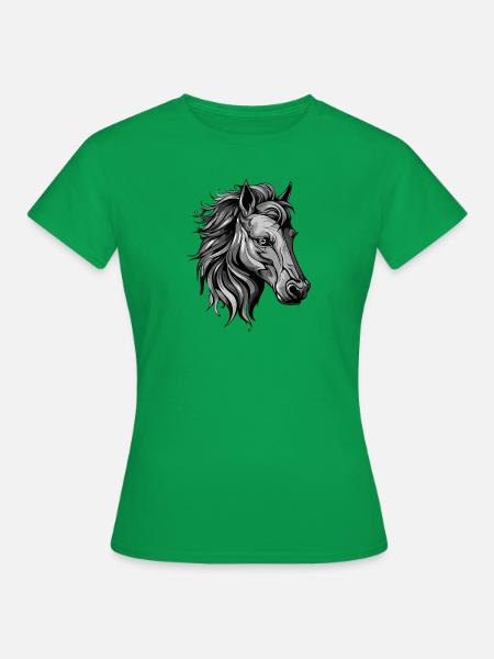 Pferd Portrait - Frauen T-Shirt - Kelly Green