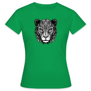Gepard Portrait - Frauen T-Shirt - Kelly Green - Vorne - AI Model Female 172 dark (172cm)